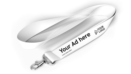 Sponsorship on lanyards printed with sponsor logo and trade fair logo